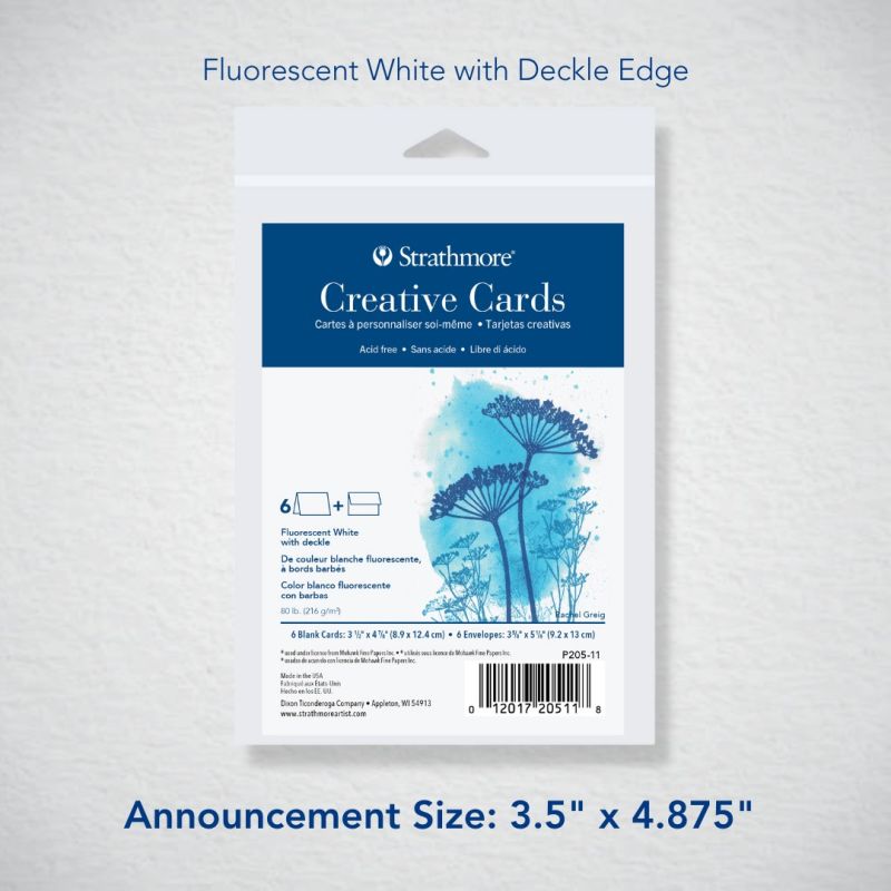 Strathmore Creative Cards - Fluorescent White w/Deckle (6pk) image 0
