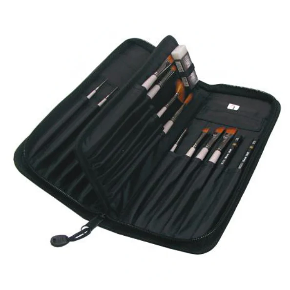Nylon Zipper Case for Short Handle Brushes - 24 Slots, 11" x 4.5" image 0