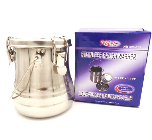 Stainless Brush Washer With Air Tight Lid And Removable Screen image 0