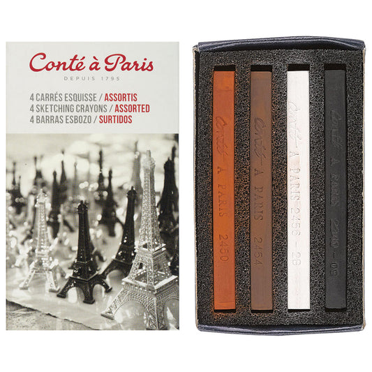 Conté à Paris Colour Carré Crayons - 4 Pack image 0